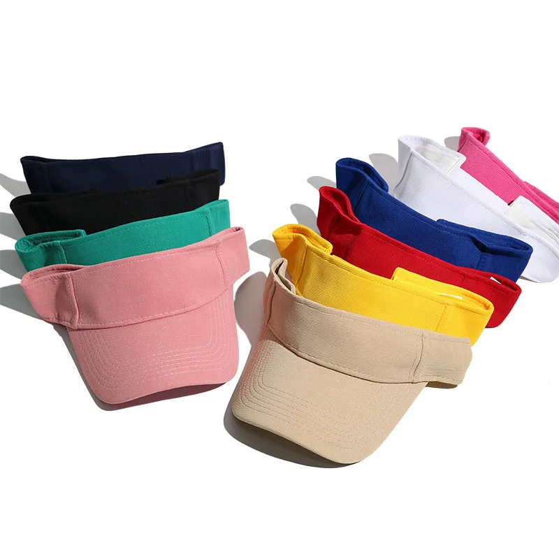 Visière réglable d'été pour hommes et femmes, Protection UV rouge noir rose, haut vide solide, sport, Tennis, Golf, course à pied, casquette de Protection solaire