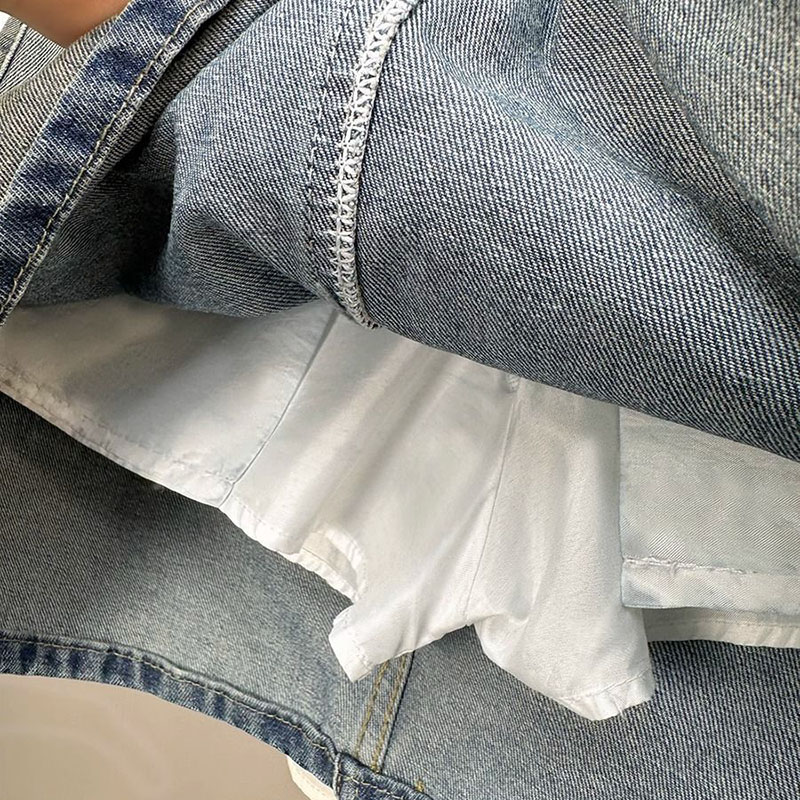 Jupes en Jean pour femmes, Vintage, taille haute, coupe cintrée, délavée, Mini jupes pour femmes, nouvelle mode Y2K, jupes courtes trapèze, 2025