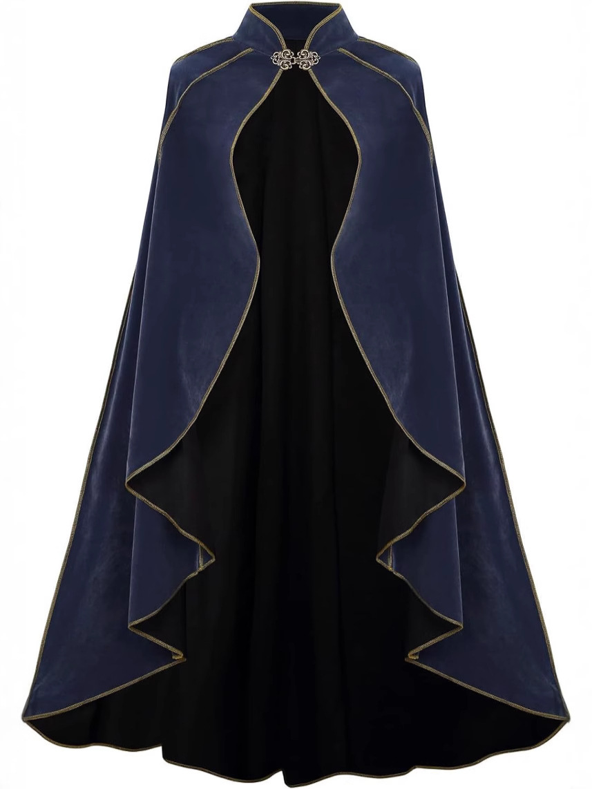 Nouvelle Arrivée : Cape Médiévale en Peluche à Bordure Dorée, Robe Verte Vintage Irrégulière pour Cosplay, Déguisement de Carnaval et Fêtes Costumées