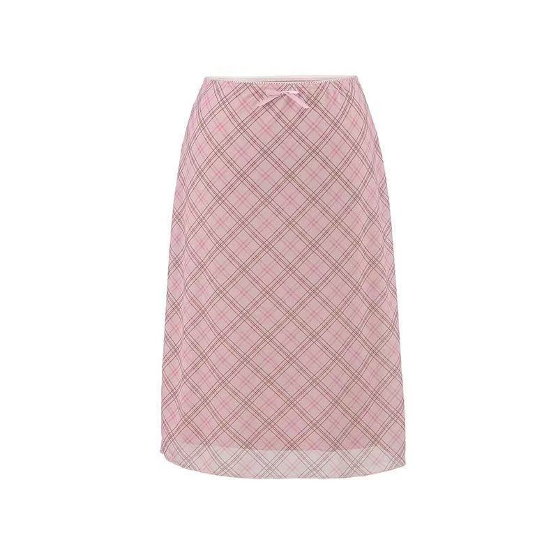Jupe longue femme printemps-été taille haute coupe trapèze style coréen rose uni jupe sirène pour femme