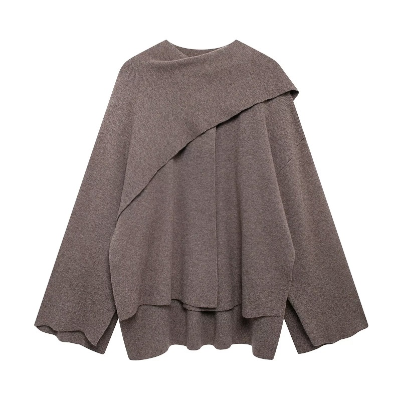 MUJER Cape manteau femmes écharpe col Ponchos femmes 2025 châle à manches longues hiver femme Ponchos Cape tricoté Cardigan pour les femmes