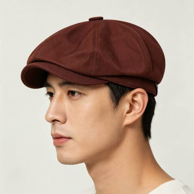 Casquette Gavroche Homme en Coton Sergé, Chapeau 8 Panneaux, Casquette Baker, Casquette Rétro Gatsby, Casquette Décontractée de Marque, Béret pour Homme, Gorras Hombre