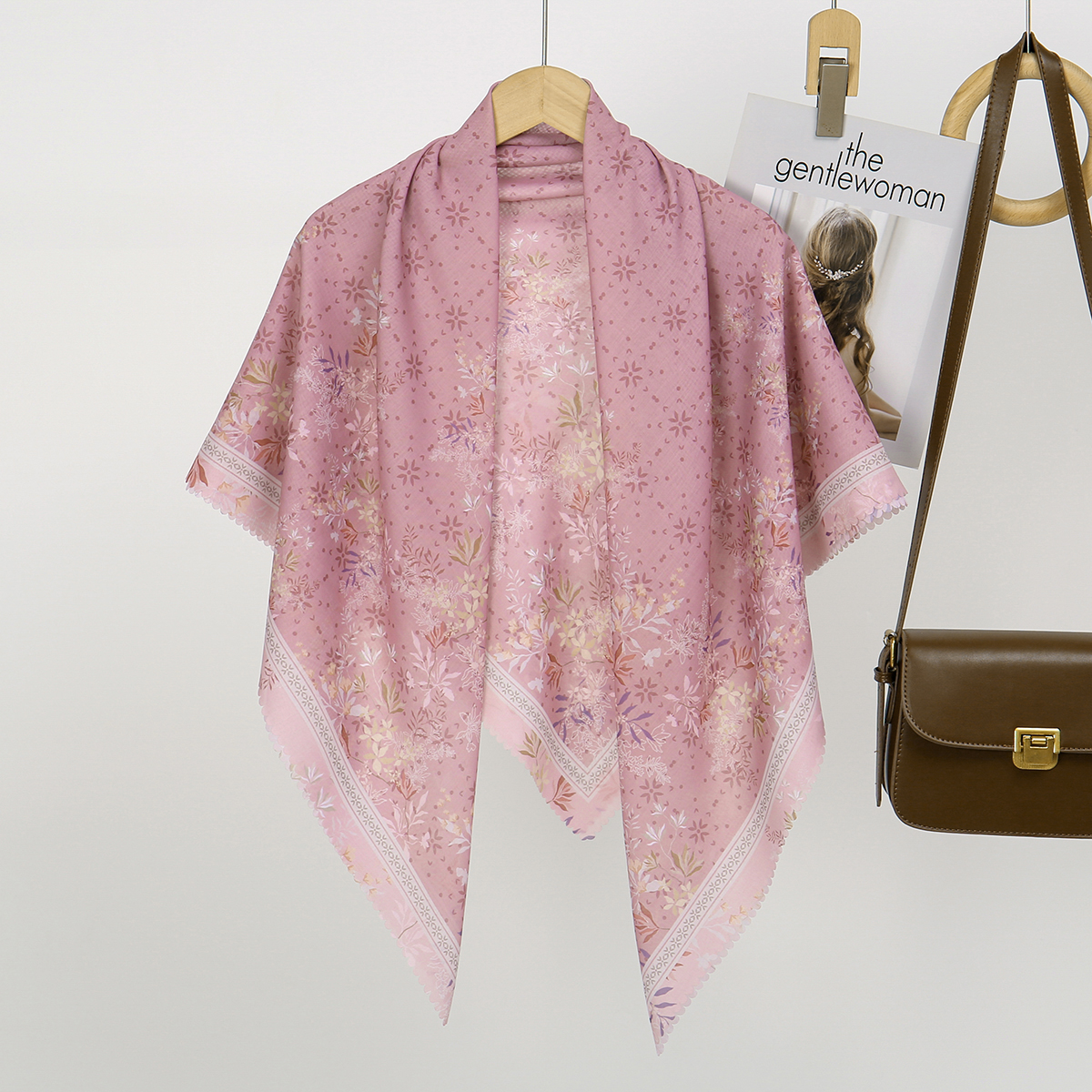 Foulard carré en viscose imprimé floral pour femme, hijab musulman, châle, foulard de mode malaisien, mouchoir, écharpe 110*110cm