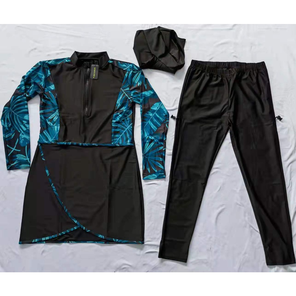 3 pièces/ensemble femmes vêtements musulmans maillots de bain musulmans à manches longues Sport Maillot de bain Burkini natation Maillot Bain Femme Musulmane costume