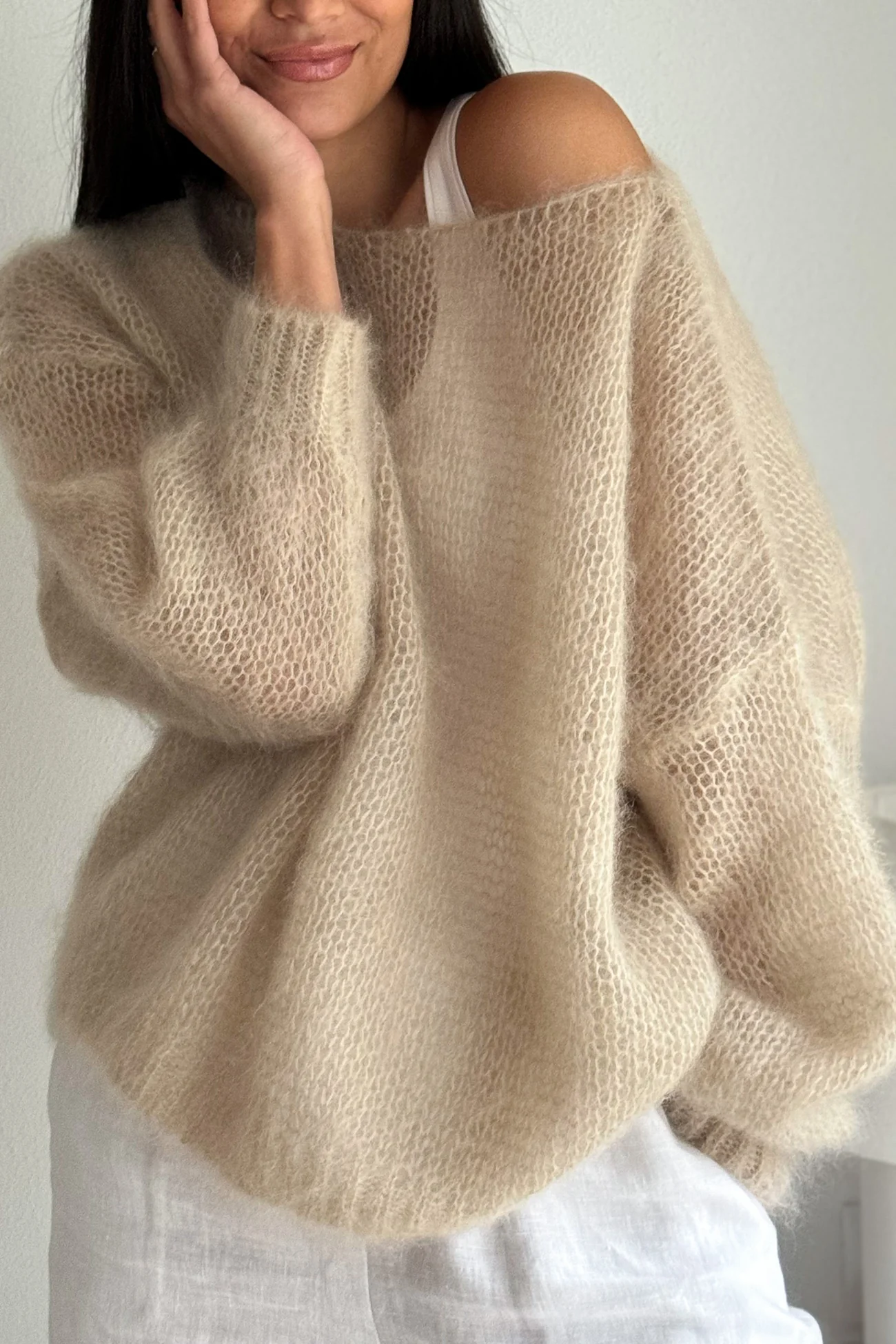 Pull décontracté pour femmes, doux et confortable, épaules dénudées, léger, tenue confortable pour printemps et automne, usage quotidien