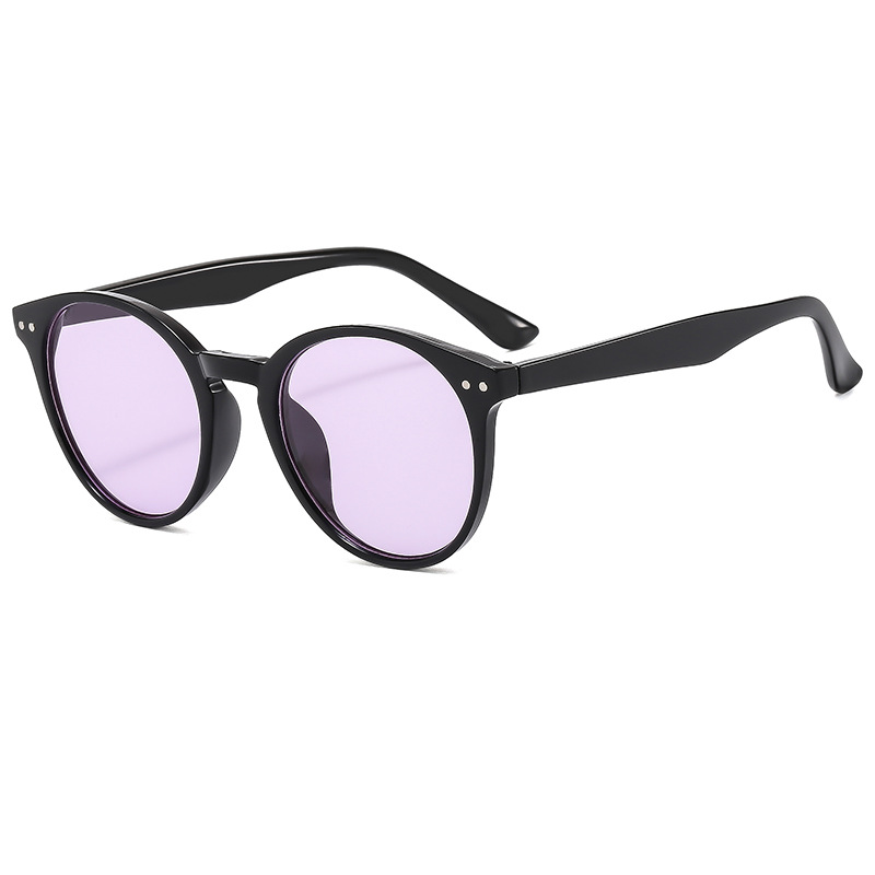 1 paire de lunettes de soleil haut de gamme à monture ronde, protection UV, légères et confortables, parfaites pour la photographie en vacances