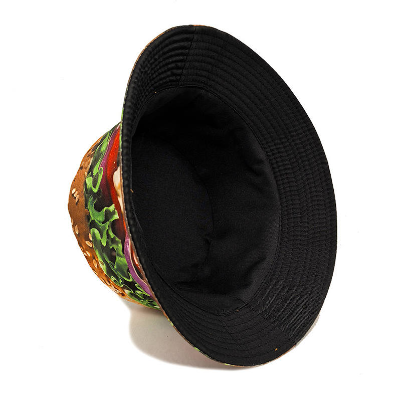 Bocca Hamburger impression seau chapeau motif alimentaire pêcheur chapeaux emplacement conception Panama casquette pour hommes femmes drôle extérieur crème solaire