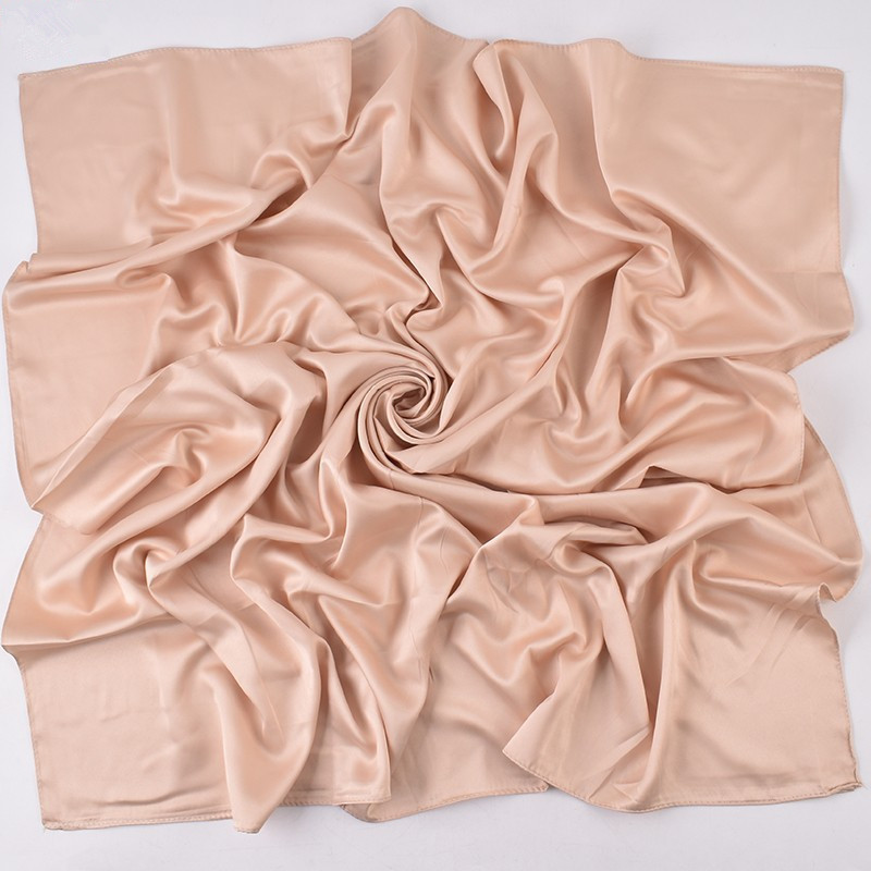 Foulard carré en satin mat pour femme, hijab uni, châle, écharpe, bandeau, bandana islamique