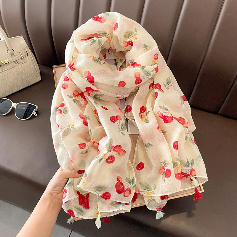 Écharpe en coton de marque de luxe pour femme, grand châle design, hijab, foulards à pampilles imprimées, étole de plage pour femme, foulard silencieux, nouveau