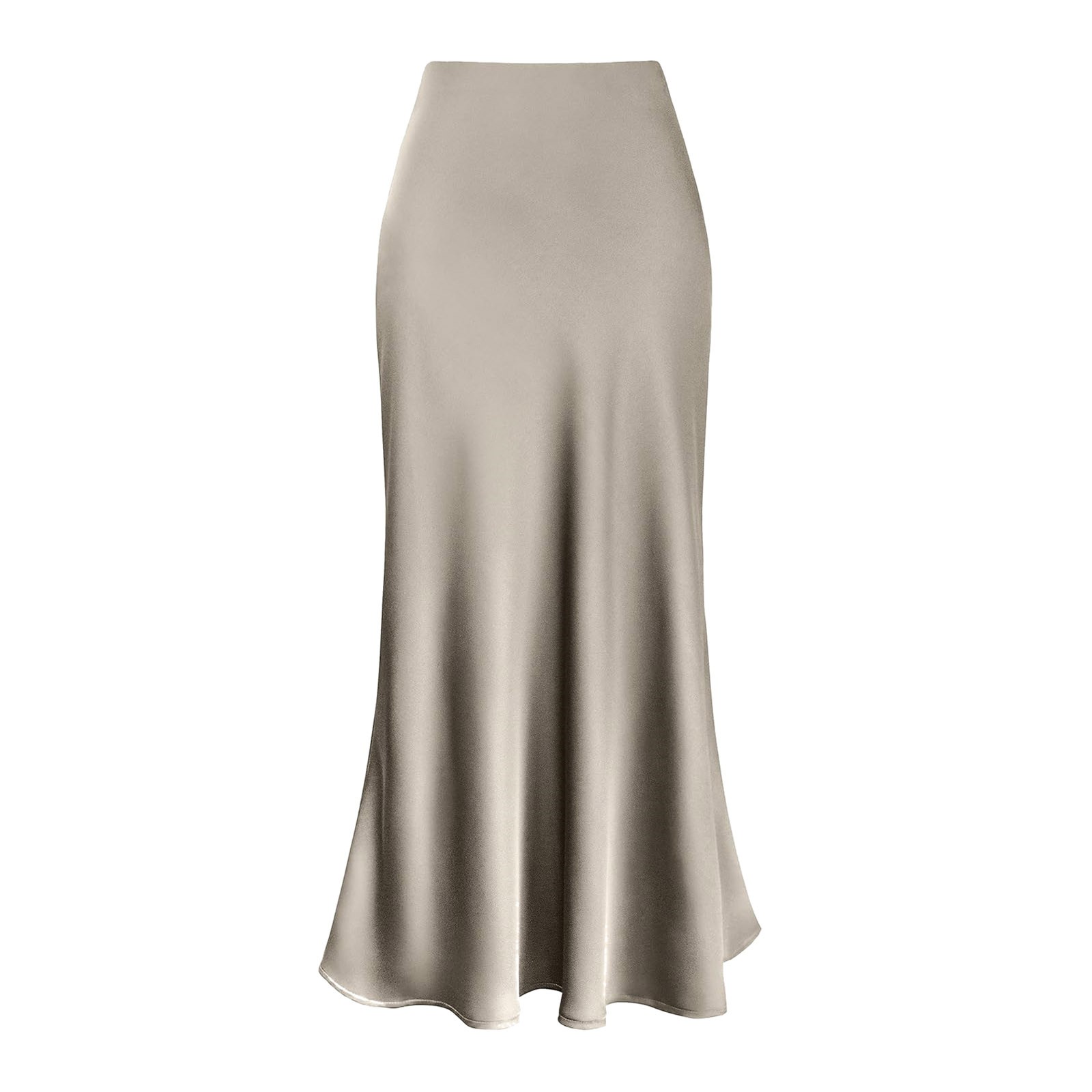 Jupes élégantes en Satin de soie pour femmes, jupe taille haute, nouvelle mode coréenne, ligne a, couleur unie, brillante, pour le bureau