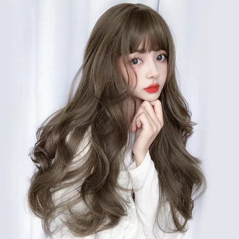 Perruque longue brune pour femme, en cheveux synthétiques résistants à la chaleur, pour usage quotidien, festivals, fêtes et spectacles sur scène