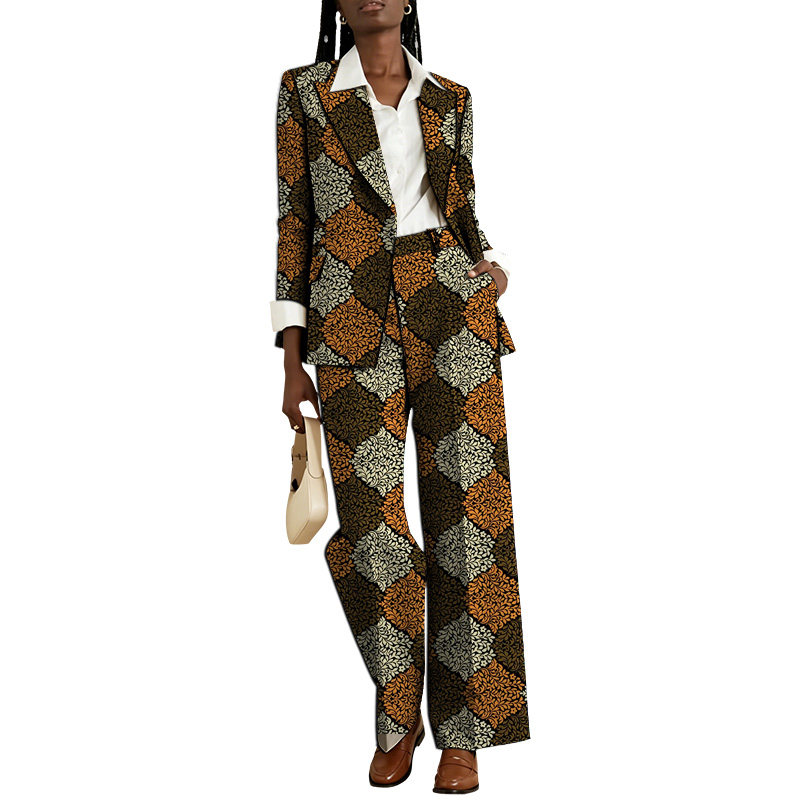 Costume pour femme de conception originale, blazer avec pantalon, couture africaine, ensemble pour mariage/fête, tenue Ankara, tenue formelle, sur mesure