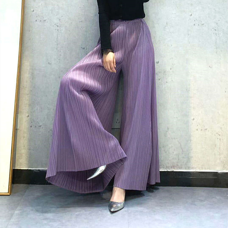 ATA YAKE-Pantalon plissé à jambes larges pour femme, mode coréenne printemps été automne, sarouel drapé, droit décontracté fjake