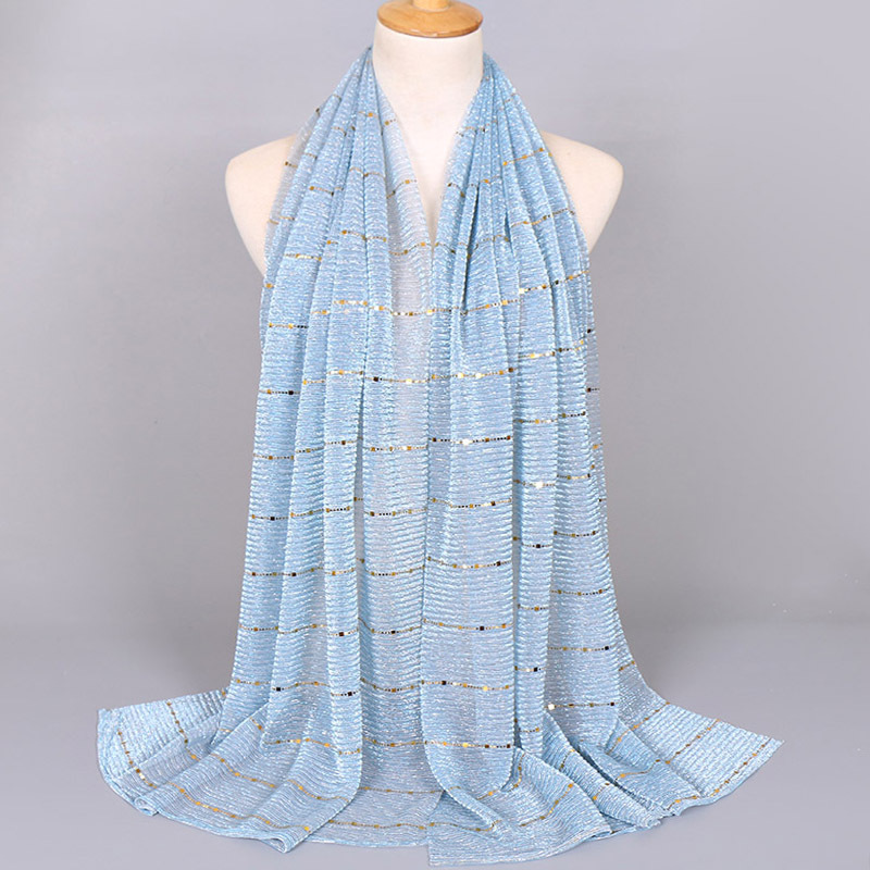 Écharpe légère à paillettes pour femme, couleur unie, tissu doux, châle, automne