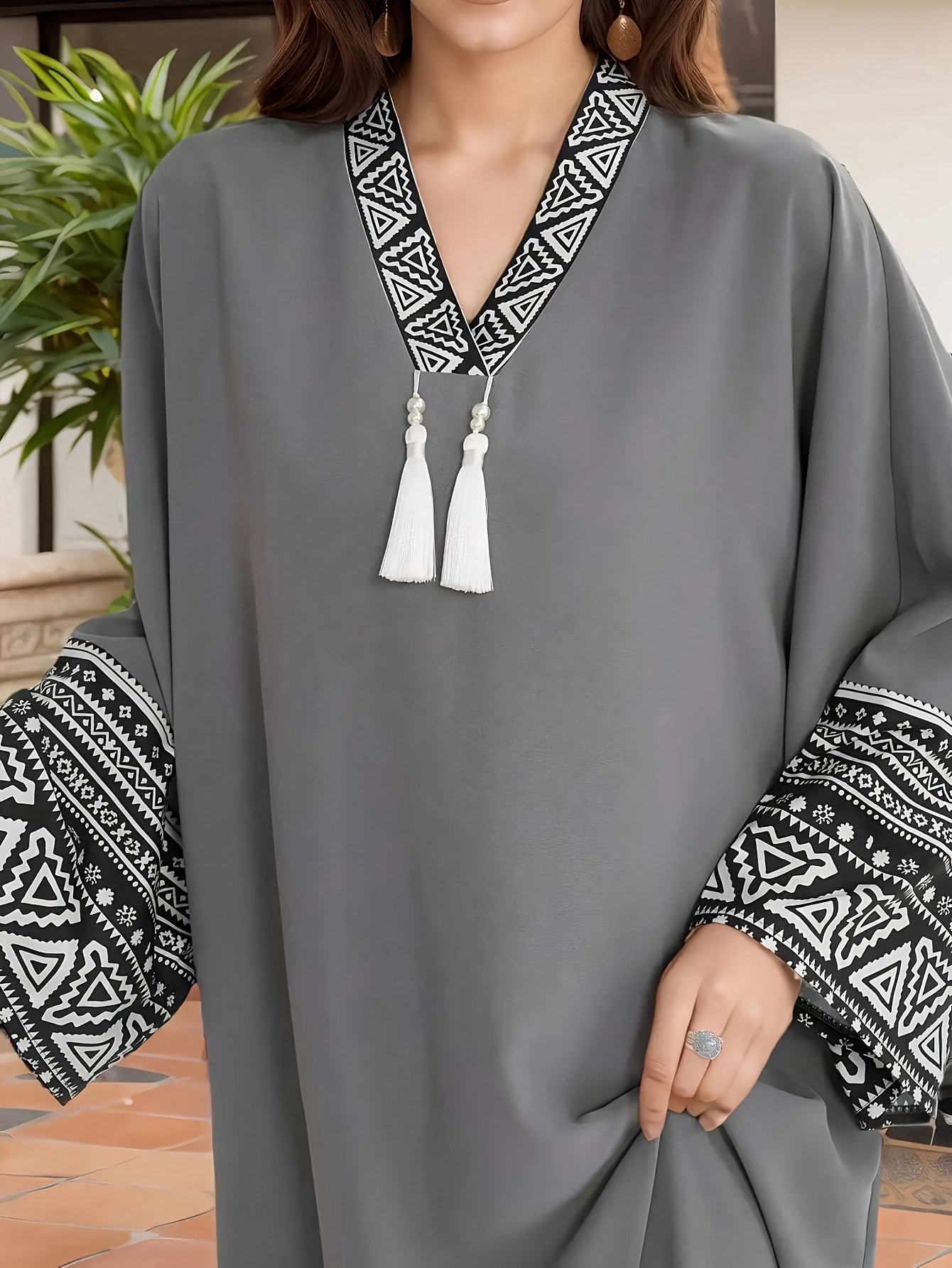 Robe musulmane décontractée et élégante pour femmes, robe à franges de couleur unie, jupe longue
