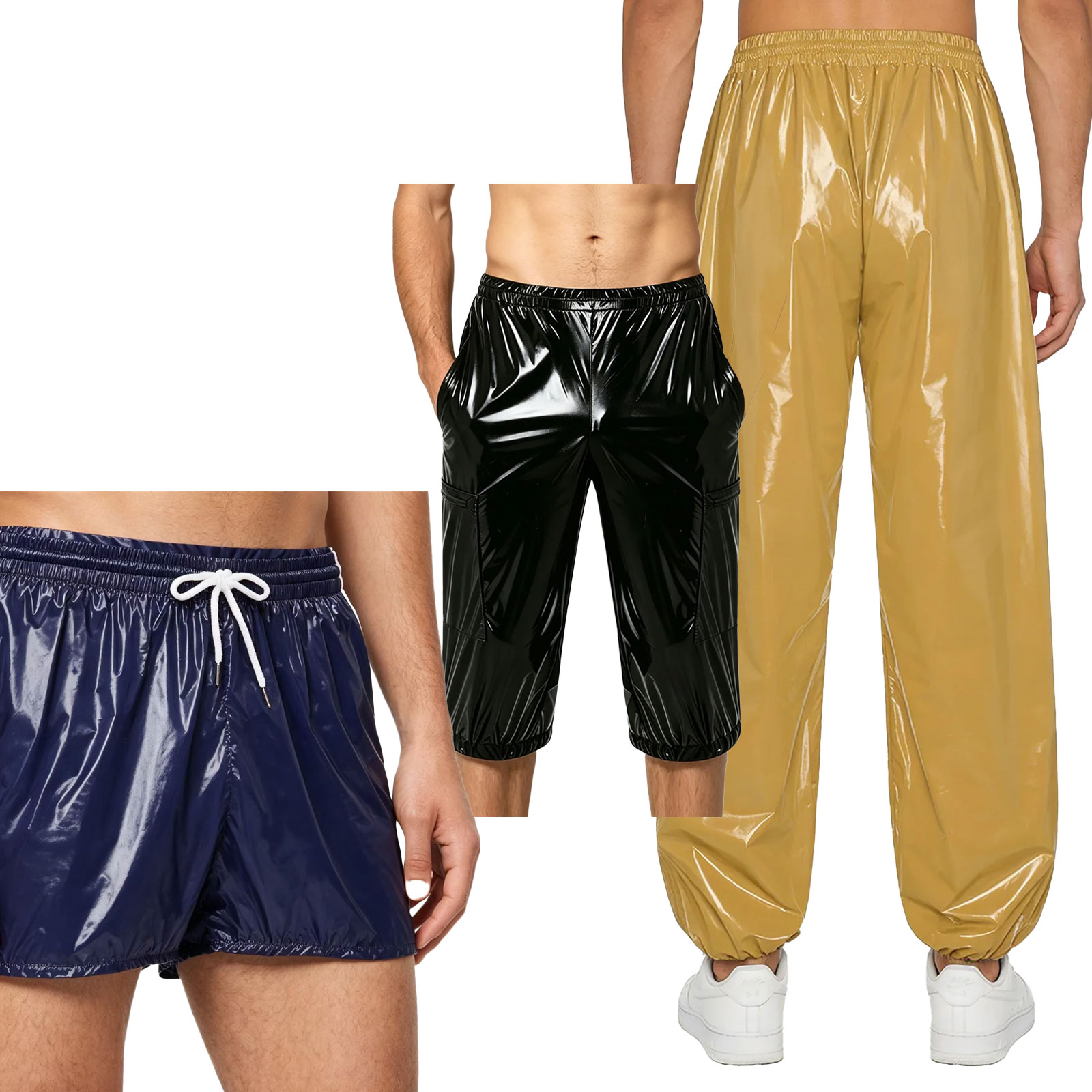Pantalon de jogging imperméable pour hommes, avec caleçons intégrés, pour la danse jazz, l'entraînement, la plage, le cyclisme, pantalon de sport long