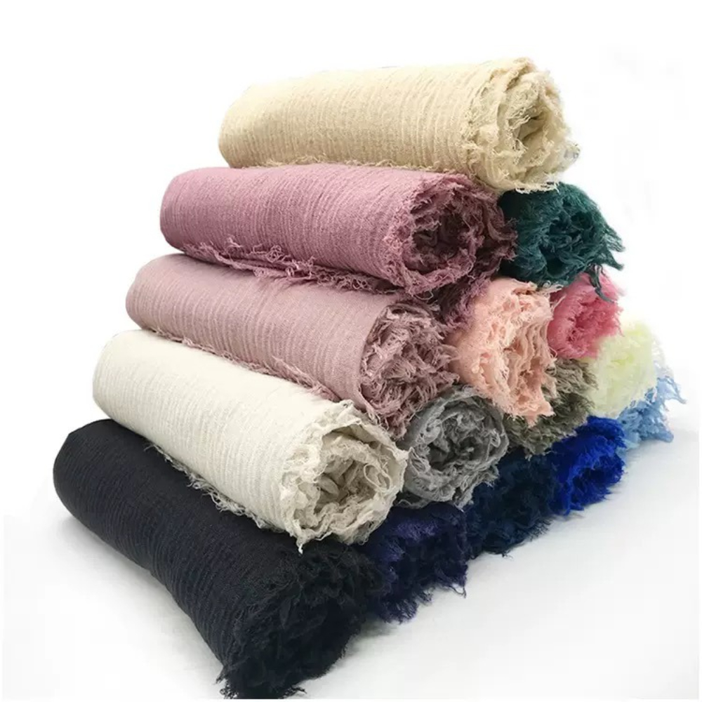 Solide coton lin écharpe femmes Hijab musulman Long foulard châle enveloppement femme printemps automne chaud cou écharpe crème solaire foulards