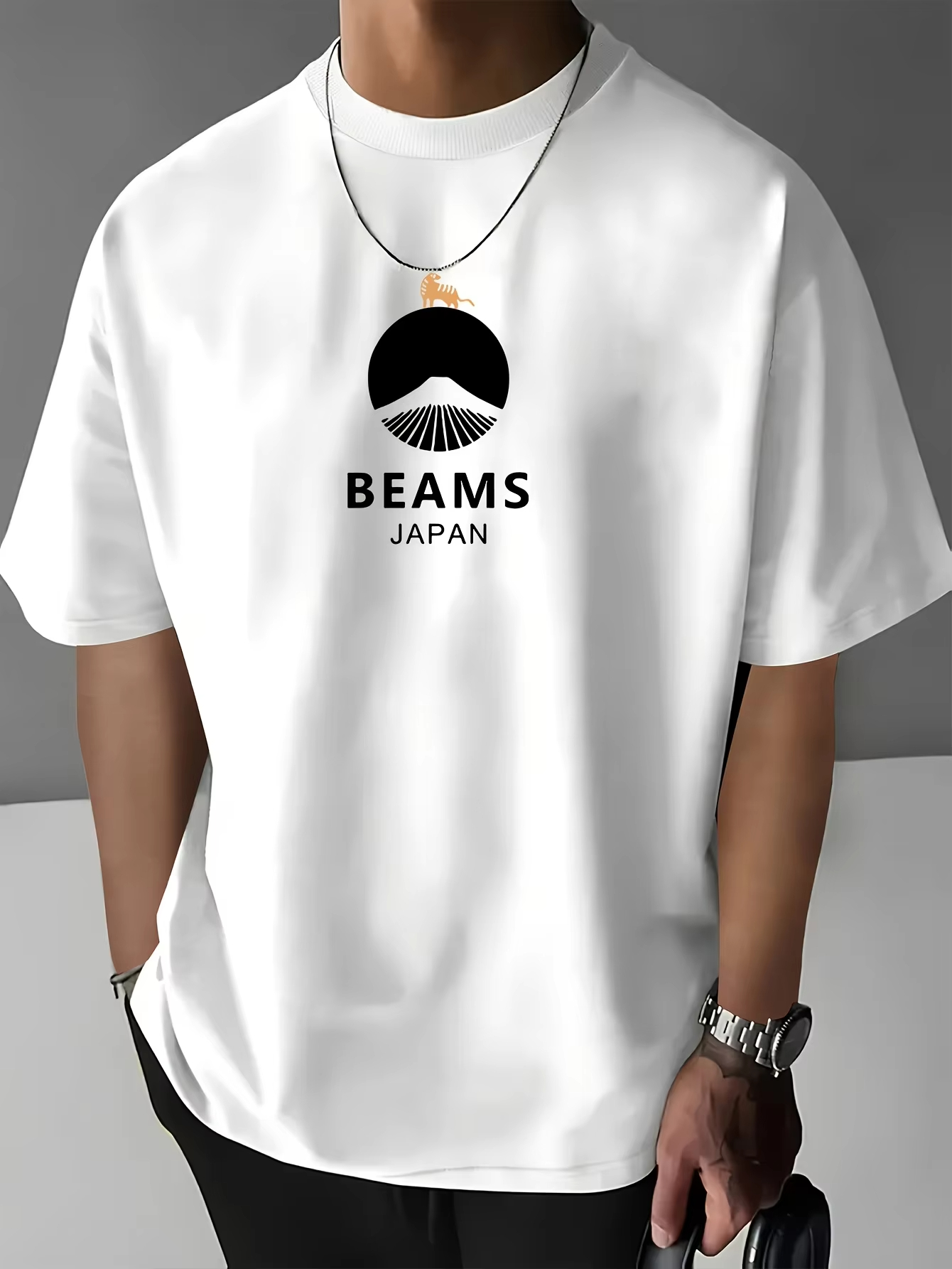 T-shirt imprimé à motifs tendance de style japonais, en coton, à manches courtes et coupe ample, pour hommes et femmes, vêtements pour hommes.