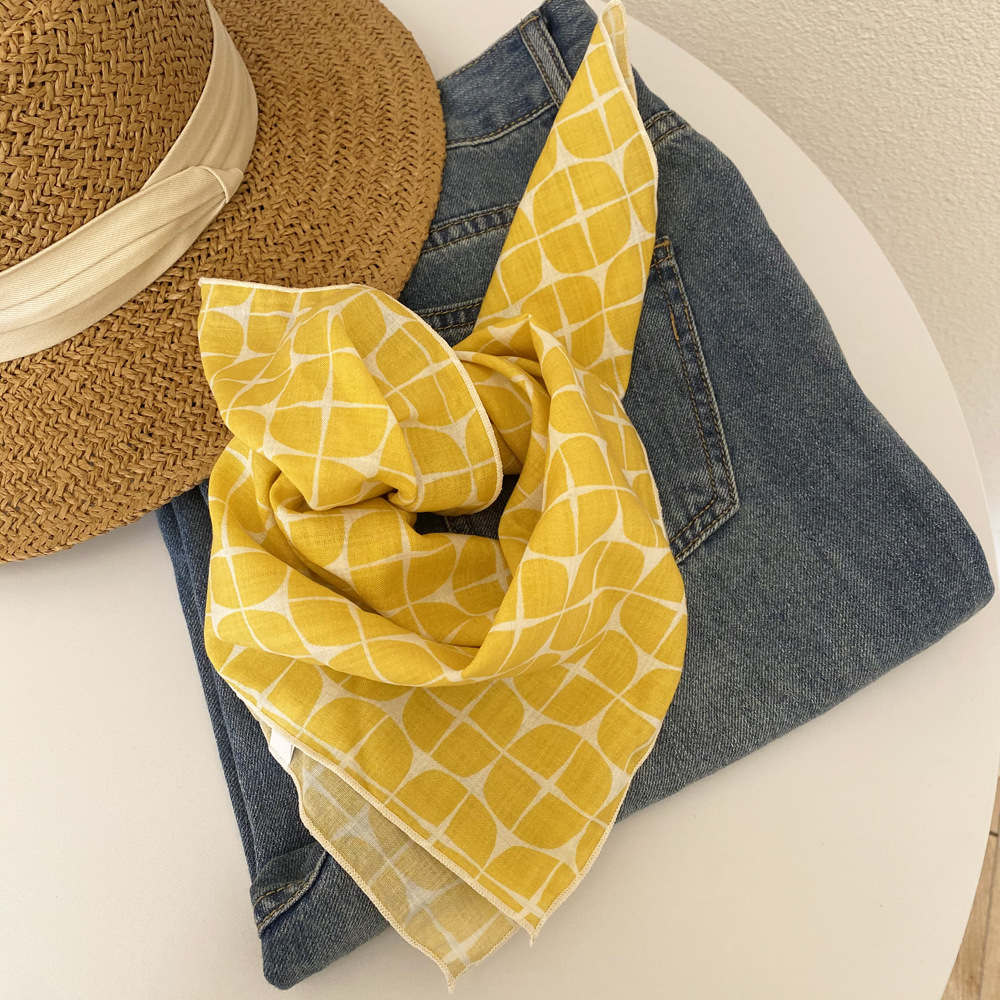Mouchoir de mode femmes coton foulards petites enveloppes mignon Bandana foulards imprimé fleuri foulard cheveux écharpe 55*55CM