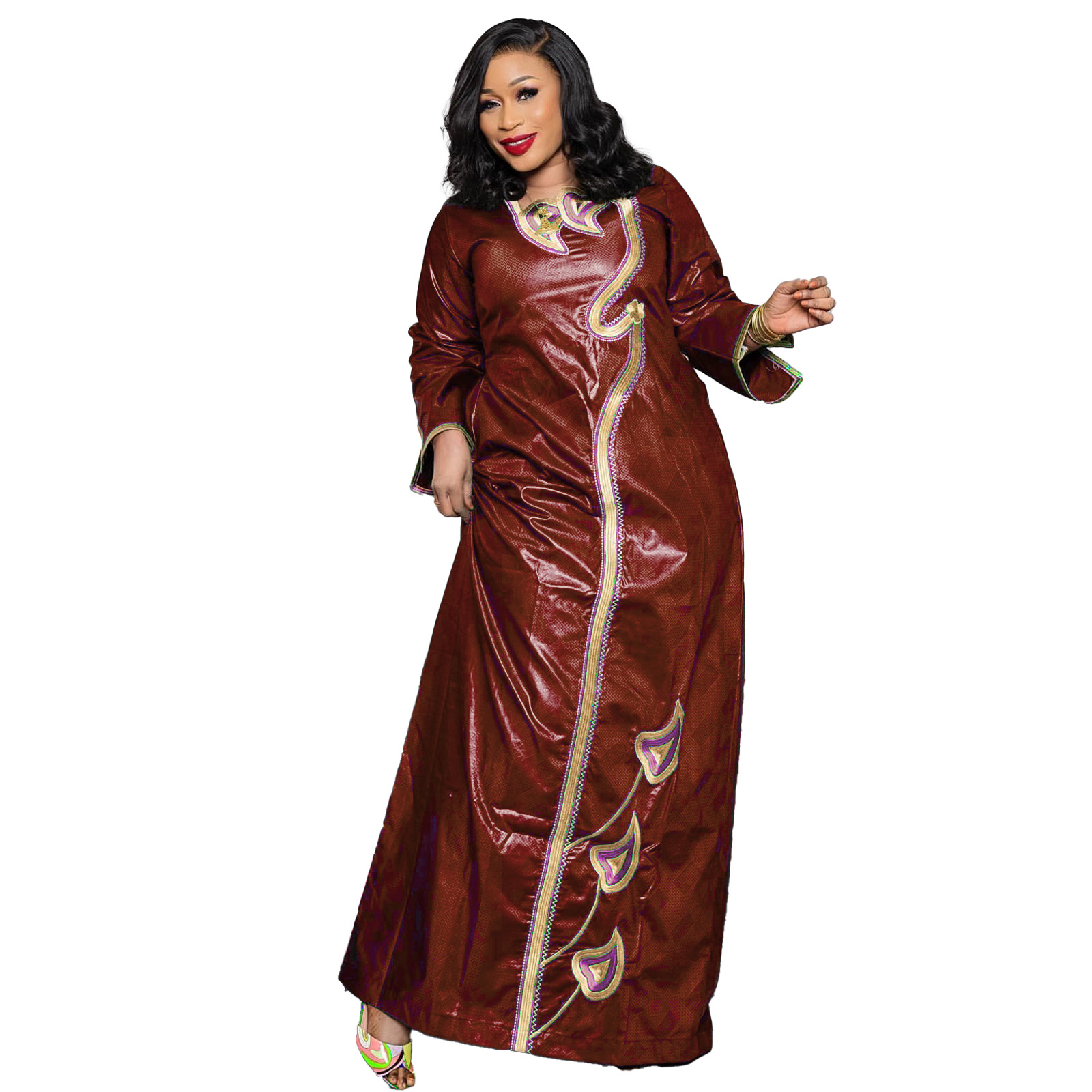 Tenue africaine pour femmes Bazin Riche broderie grande taille robe d'église de fête élégante