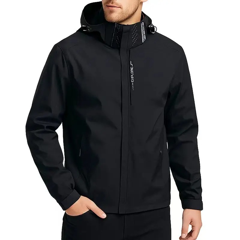 Veste d'extérieur imperméable pour hommes, coupe-vent, à capuche, pour escalade, randonnée, poinçonnage, automne et printemps, offre spéciale