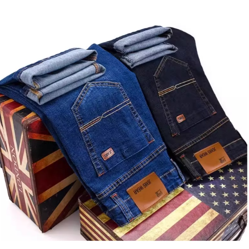 Jean pour homme, nouvelle version coréenne, doux et confortable, coupe régulière, extensible, décontracté, en coton, noir, denim, pour le travail.