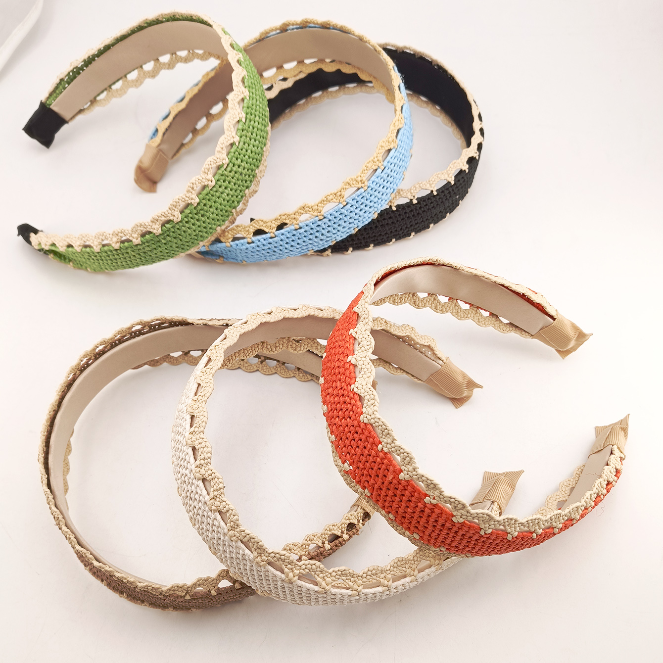 Mode bandeau femmes bandes de cheveux large laine raphia croix noeud bandeaux filles bandeau cheveux accessoires chapeaux