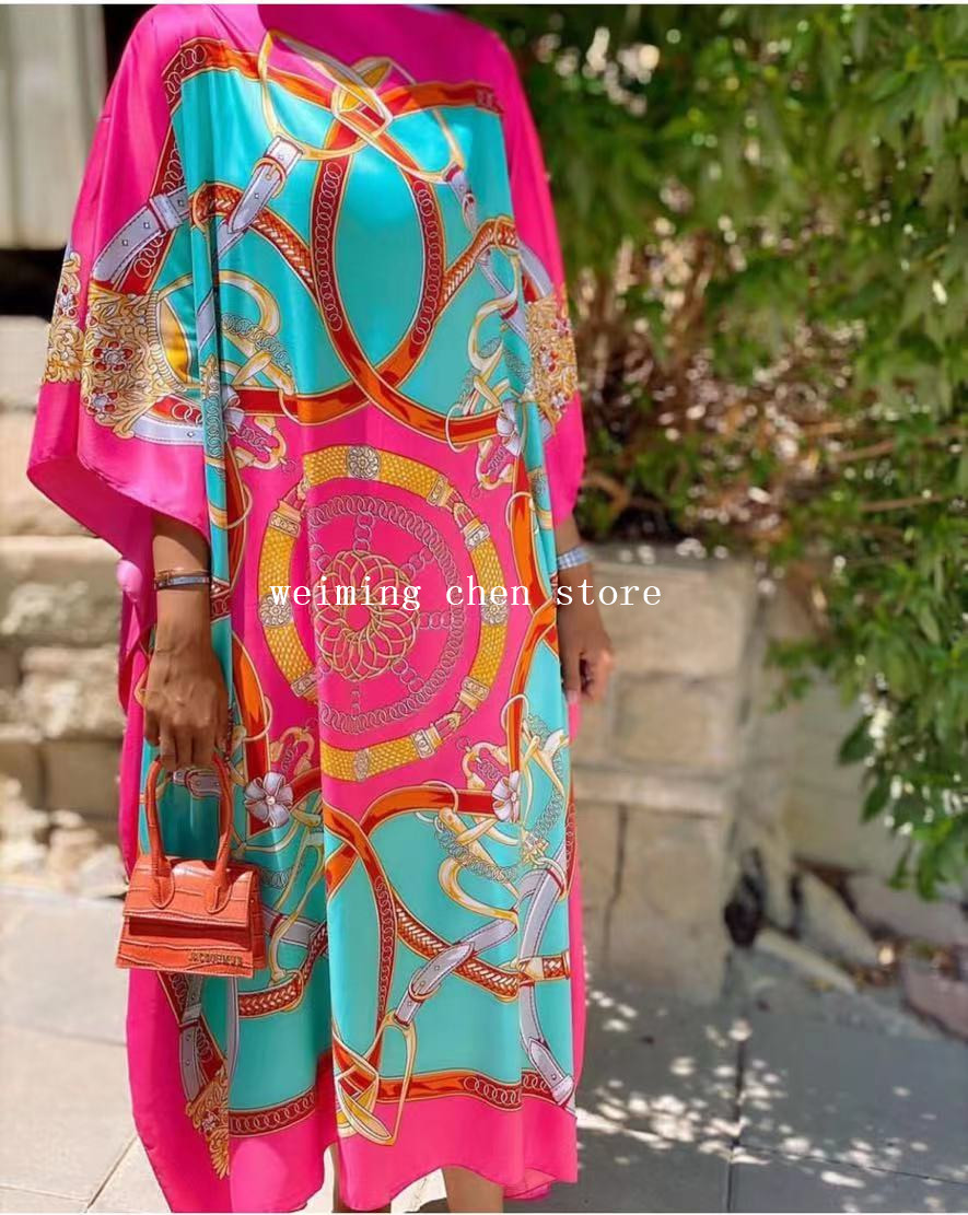 Robe élégante surdimensionnée à imprimé africain traditionnel pour femmes, longueur de la robe: 130cm, buste: 130m
