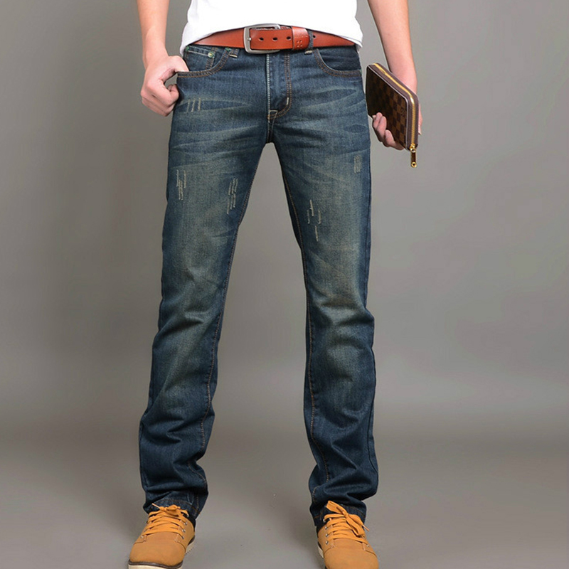 2025 Jeans décontractés hommes d'affaires jean droit pantalon en Denim extensible pantalon coupe ajustée classique Cowboys jeune homme jean