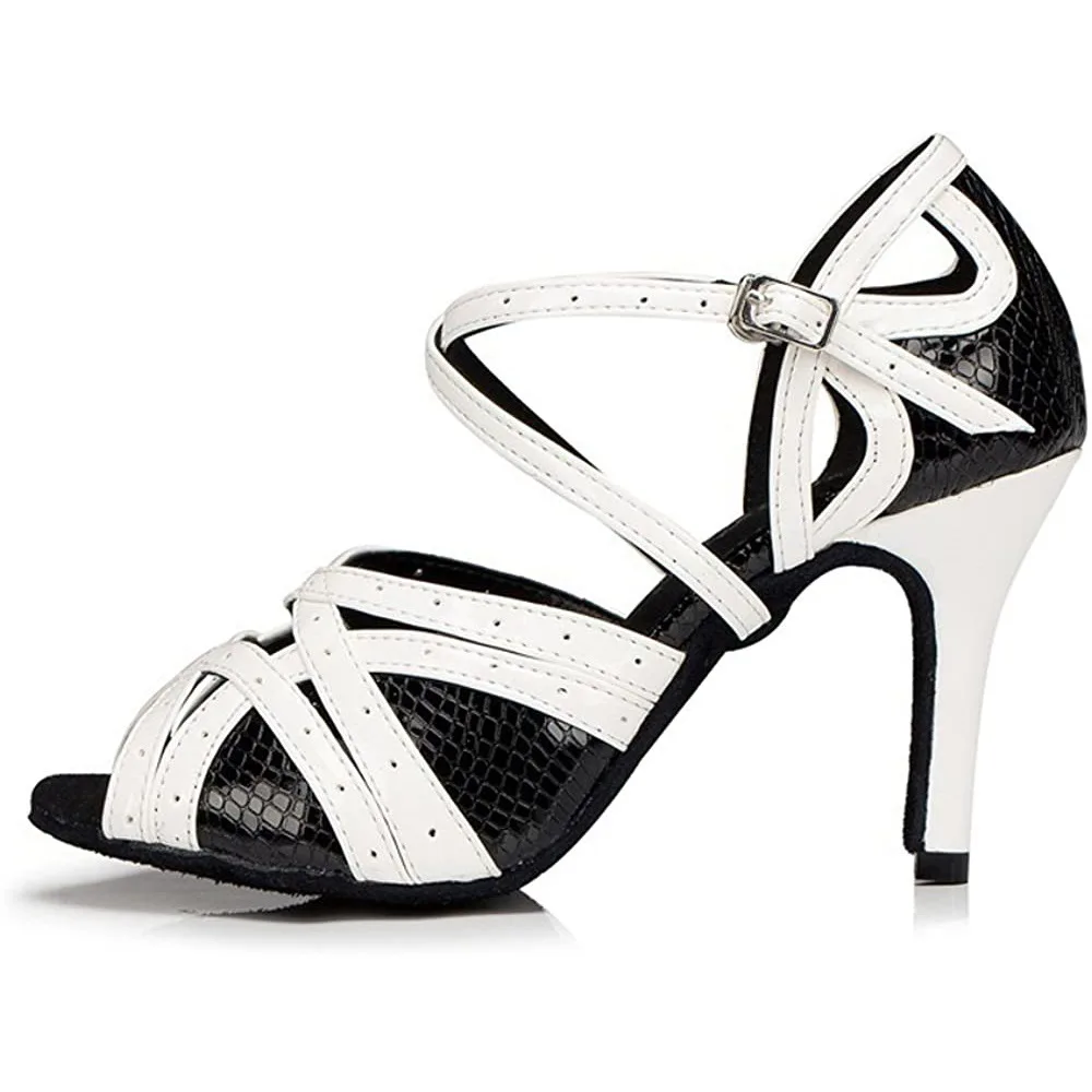Chaussures de danse latine noires pour femmes, semelle souple, pour intérieur, jazz, tango, soirée, talon haut, sandales ajourées été 2026
