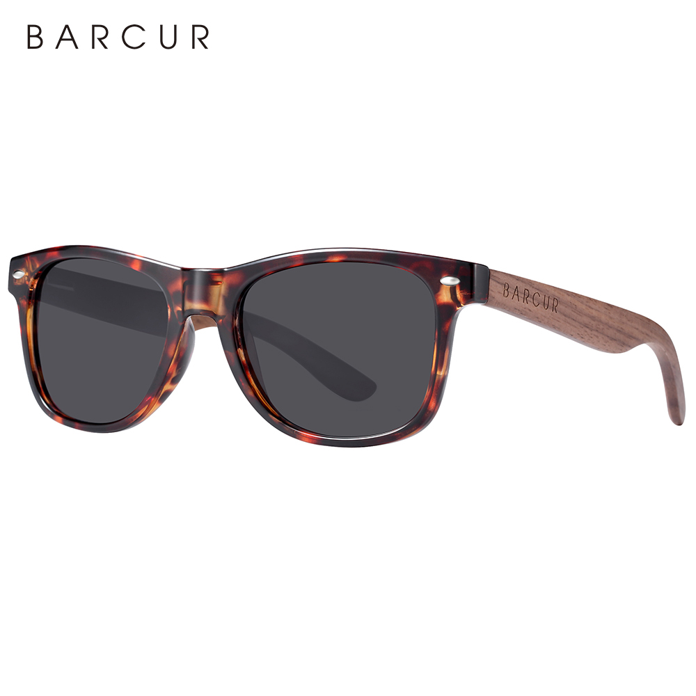 Lunettes de soleil en noyer noir, polarisées en bois, pour hommes, Protection UV400, boîte d'origine en bois