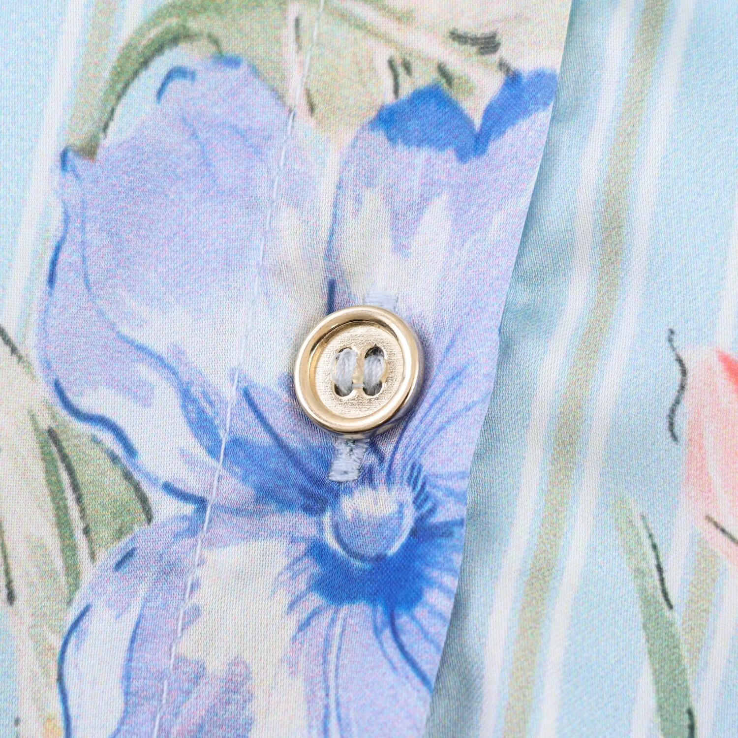Nouvelle chemise pour femme à imprimé floral, en satin de soie, à manches longues, coupe ample, respirante, douce pour la peau, printemps-été