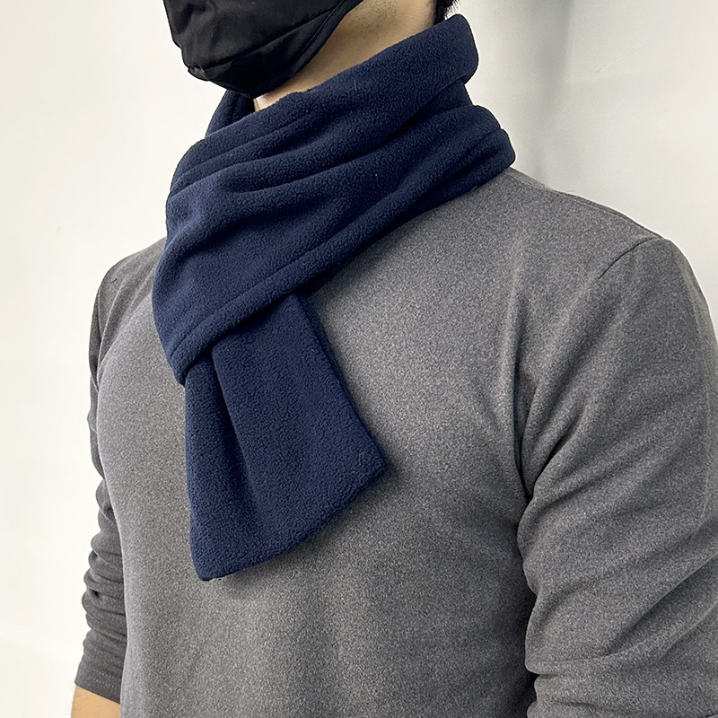 Hommes polaire écharpe femmes hiver nouvelle couleur unie chaud foulards doux foulard printemps femme mâle plus chaud cou col écharpe
