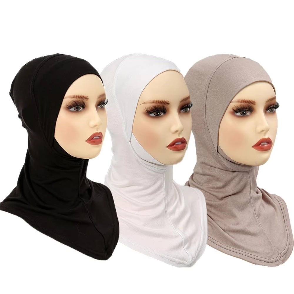 Bonnet Hijab Confortable à Couverture Complète en Coton Doux, Chapeau Islamique Élastique et Respirant, Sous-Hijab pour Perte de Cheveux