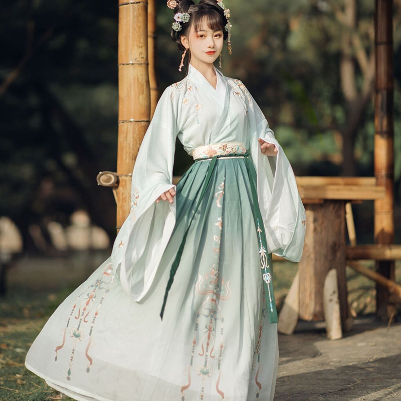 Robe Hanfu de Style Chinois avec Broderie Florale pour Femme, Tenue de Princesse, Traditionnelle et Élégante, Dégradé financièrement, Cosplay, brevsur Scène