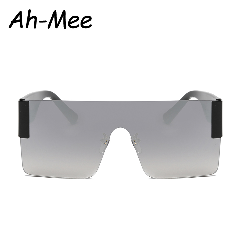 Lunettes de soleil carrées noires pour femmes, grande monture siamoise, mode rétro miroir, marque Vintage, nuances sans bords, nouvelle collection