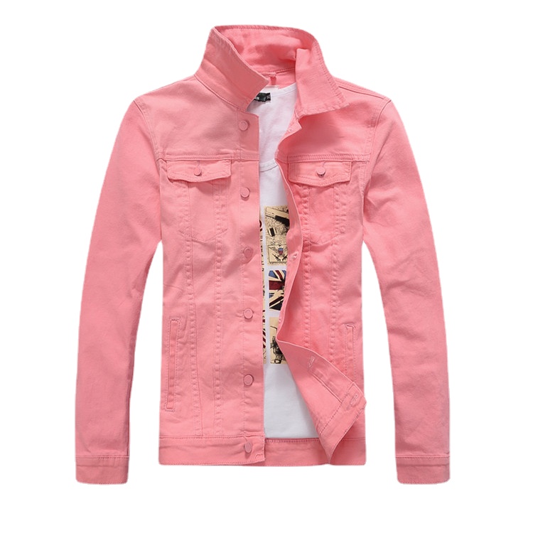 Hommes rose Denim vestes vêtements d'extérieur coupe ajustée Denim manteaux nouvelle mode mâle coton Jeans décontractés vestes Streetwear Jean manteaux taille 4XL