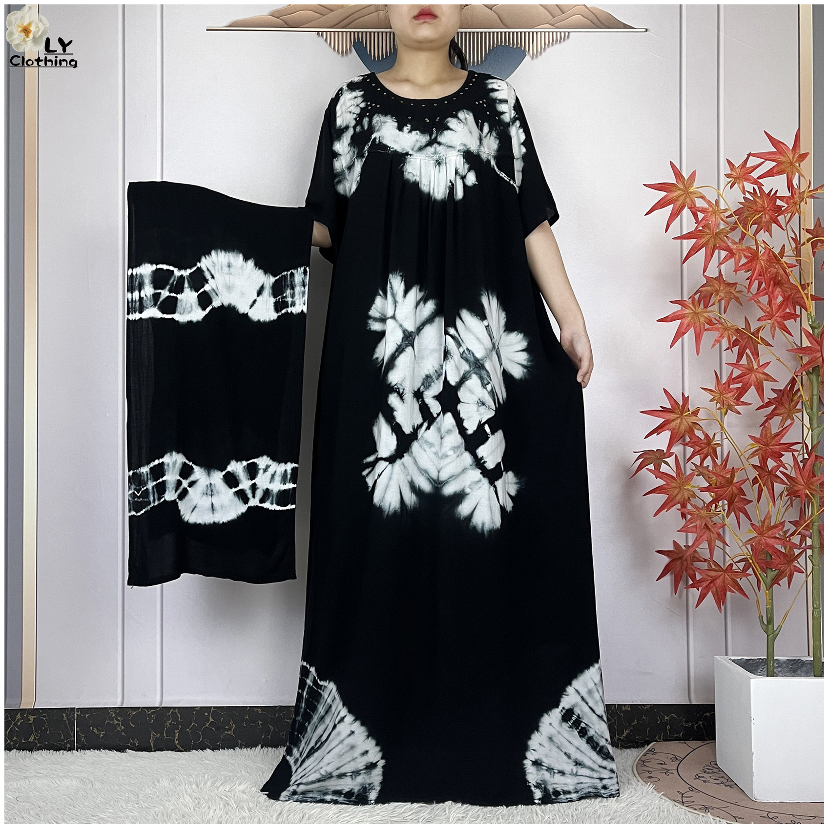 Robe musulmane en coton imprimé floral pour femmes, robes de soirée décontractées, vêtements Abaya africains Maxi, mode de vacances, adt Islam, nouveau