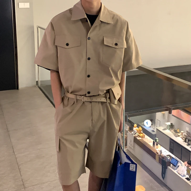 Salopette de travail à la mode américaine pour hommes, chemises rétro, combinaisons de style coréen, beau streetwear urbain, esthétique Y