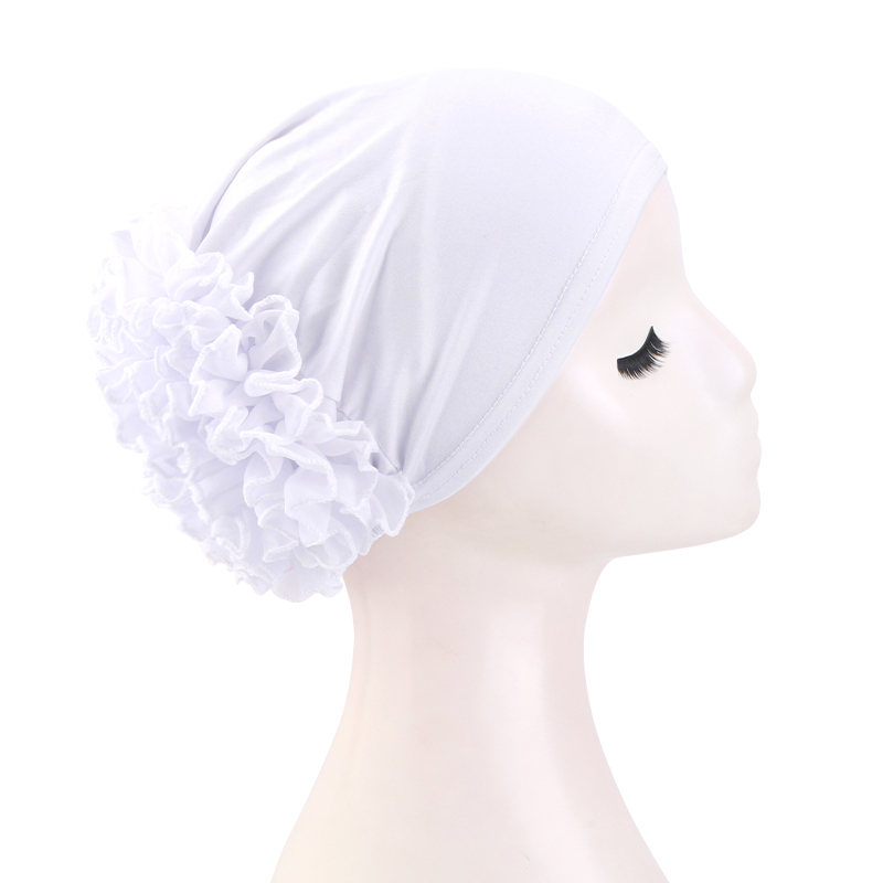 Nouveau femmes grande fleur en mousseline de soie Turban chapeau islamique tête enveloppement élastique foulard bonnets chimio casquette perte de cheveux couverture accessoires