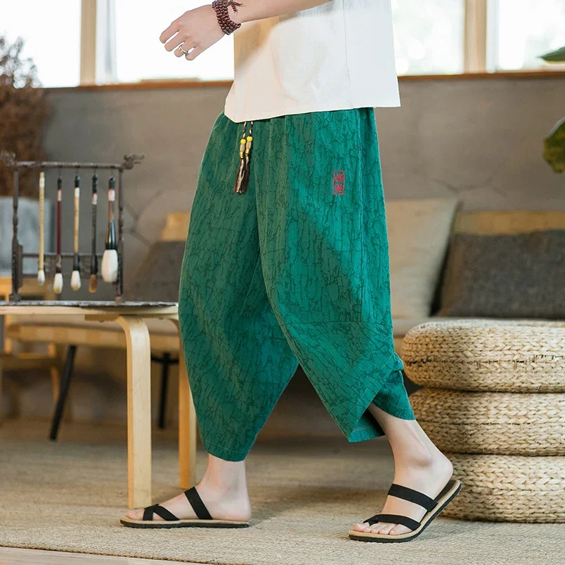 Short Kimono japonais pour hommes, vêtements asiatiques, pantalons traditionnels, samouraï japonais, décontracté, ample, Yukata, en coton, jambes larges