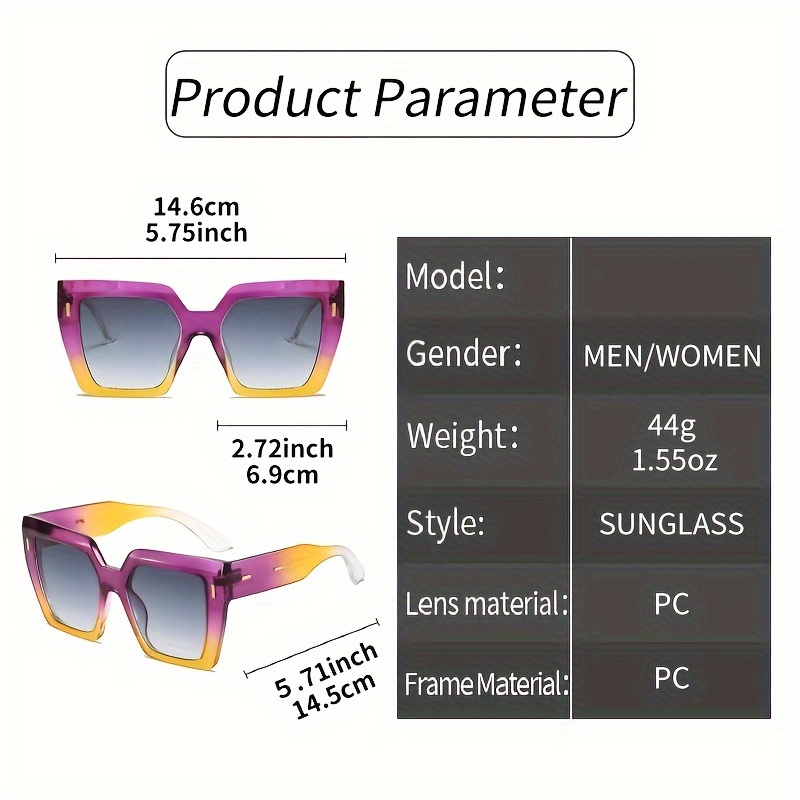 Lunettes de soleil dégradées à la mode, grand cadre carré rectangulaire, lentille antireflet, lunettes de Sport, accessoire de fête sur la plage, d'été, nouvelle collection