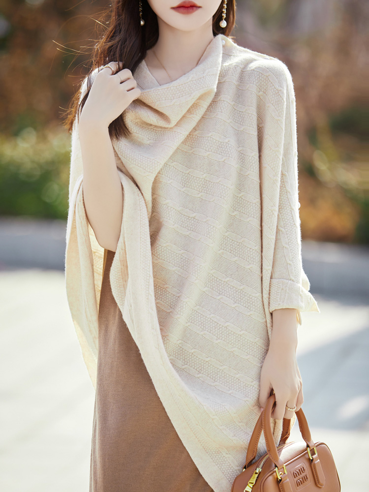 Pull en cachemire pour femme, châle rond, cardigan en cachemire, tricots basiques Grace, 100% laine mérinos, câble ogo, automne, hiver
