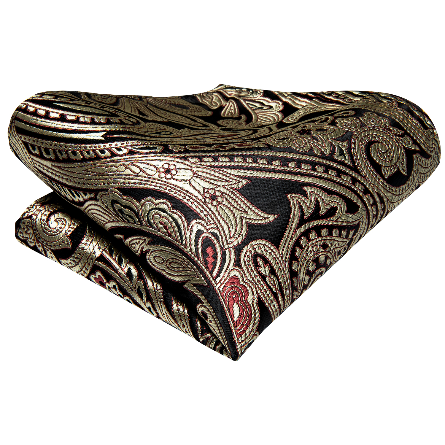 Injfraîchement-Ensemble de foulards cachemire pour hommes, vintage, décontracté, floral, noir, doré Ascot, poche carrée, mariage, grand