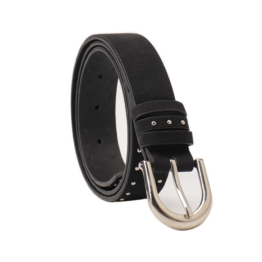 Ceinture en cuir suédé pour femmes, Design de luxe rétro, tendance, décontractée, Punk, rivets, polyvalente, pour robe de pantalon