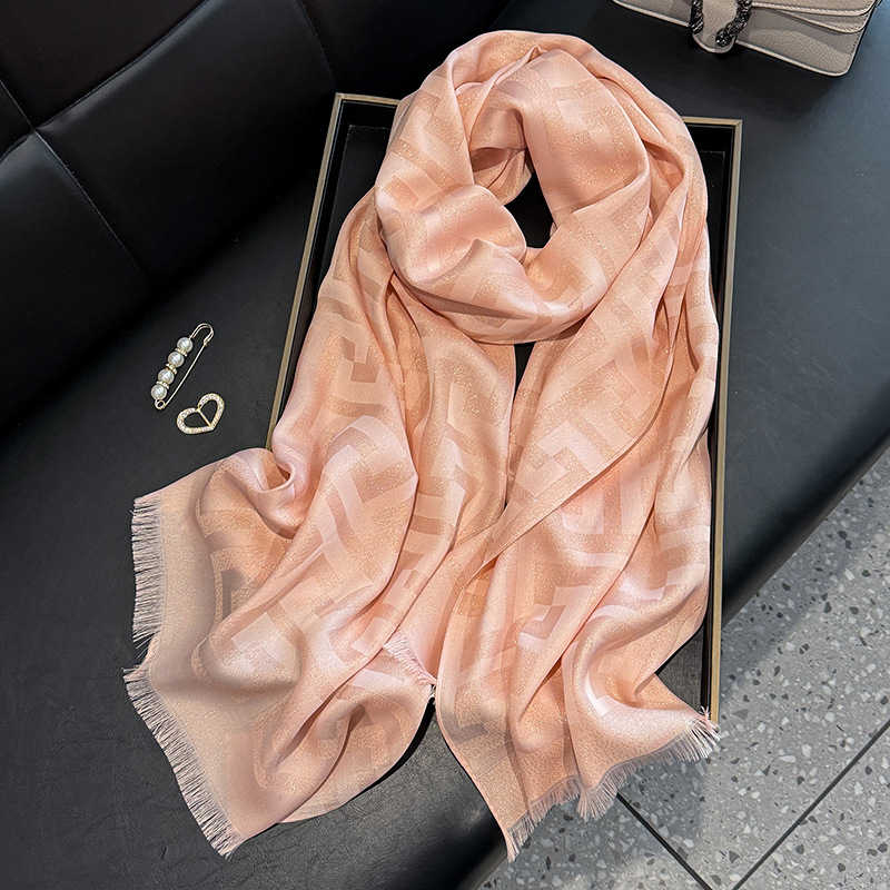 Nouveau Foulard Long en Soie Haute Qualité Polyvalent en Coton Tencel Protection du Cou pour Climatisation et Châle de Voyage Extérieur