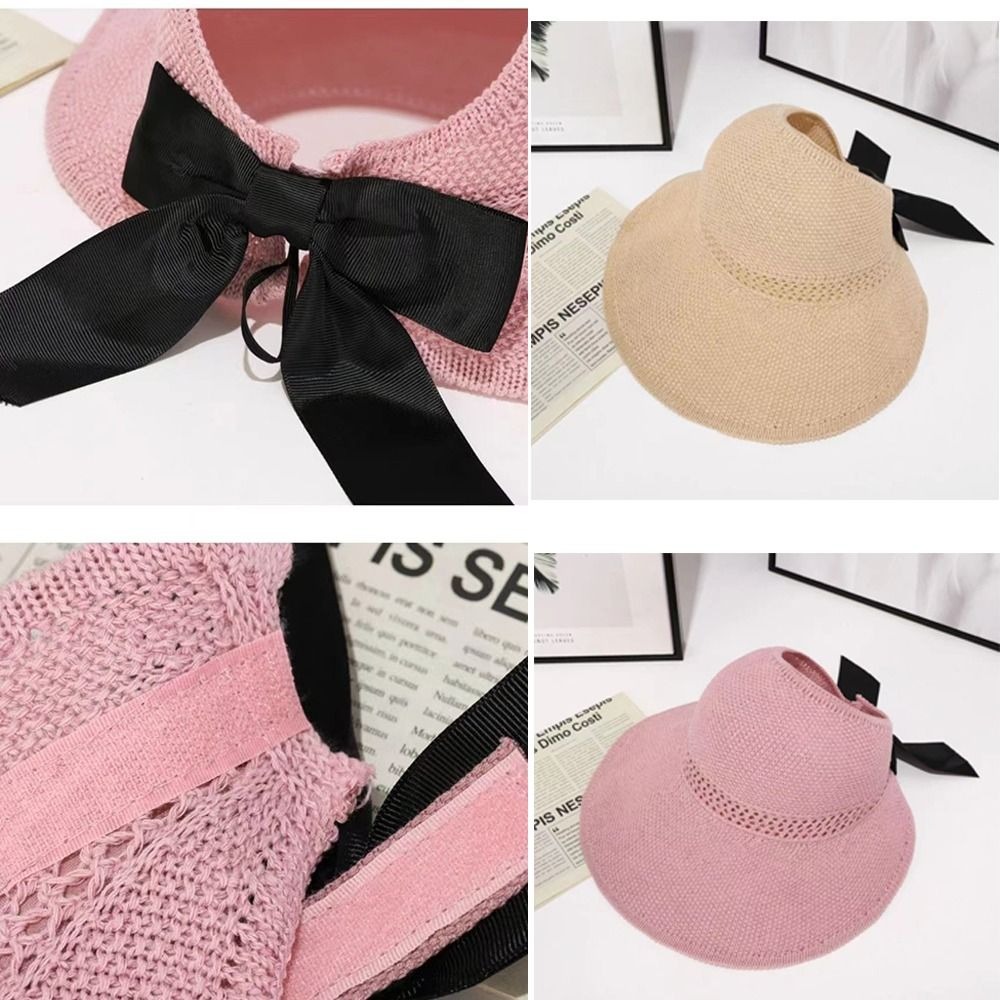 Chapeau de plage pour femme à large bord en crochet festonné, protection UV, style mode