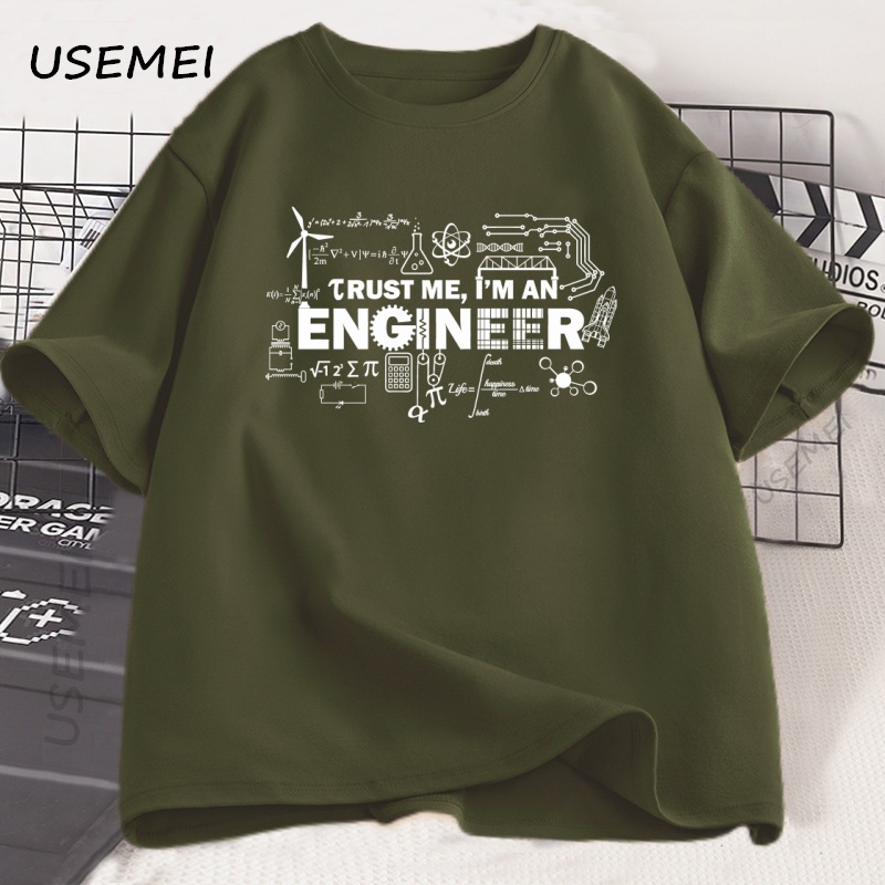 T-shirt homme Faites-moi confiance, je suis un ingénieur T-shirt coton homme travail T-shirt été couverture en coton col rond manches courtes homme vêtements