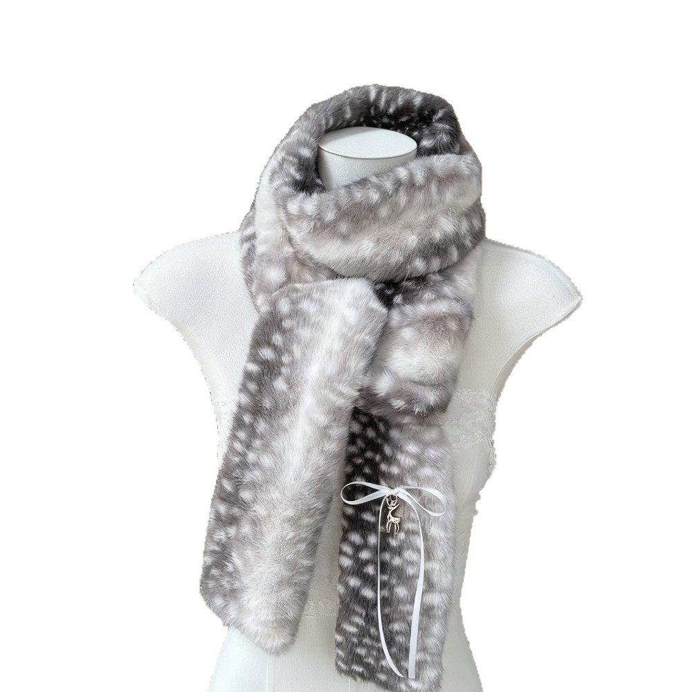 Écharpe à motif de cerf kawaii, coupe-vent, douce, pliable, cache-oreilles, chauffe-cou chaud pour l'hiver, célébration du Nouvel An