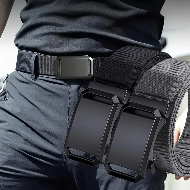 Ceinture à boucle automatique pour hommes, vêtements de travail tactiques en toile, pantalons d'entraînement militaires en plein air décontractés, nouvelle collection 2026